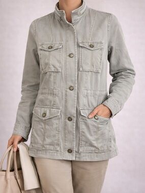 Tommy Hilfiger Womens Military Jacket S Cotton Utility Dark Academia Americana